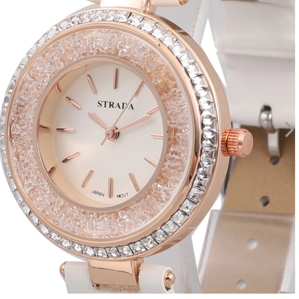 White Watch with White Austrian Crystals